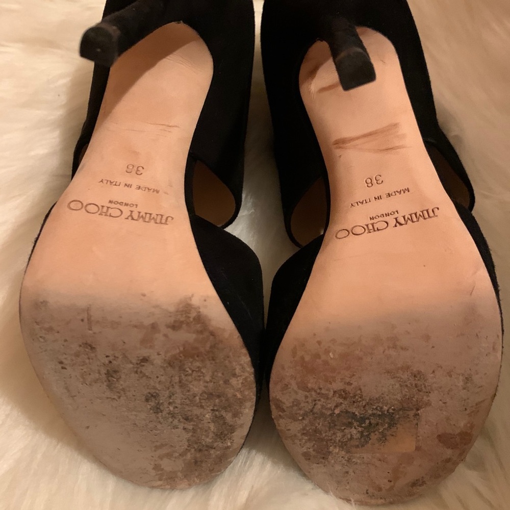 JIMMY CHOO ‘Private’ Suede Leather Sandal 8 - Picture 9 of 13